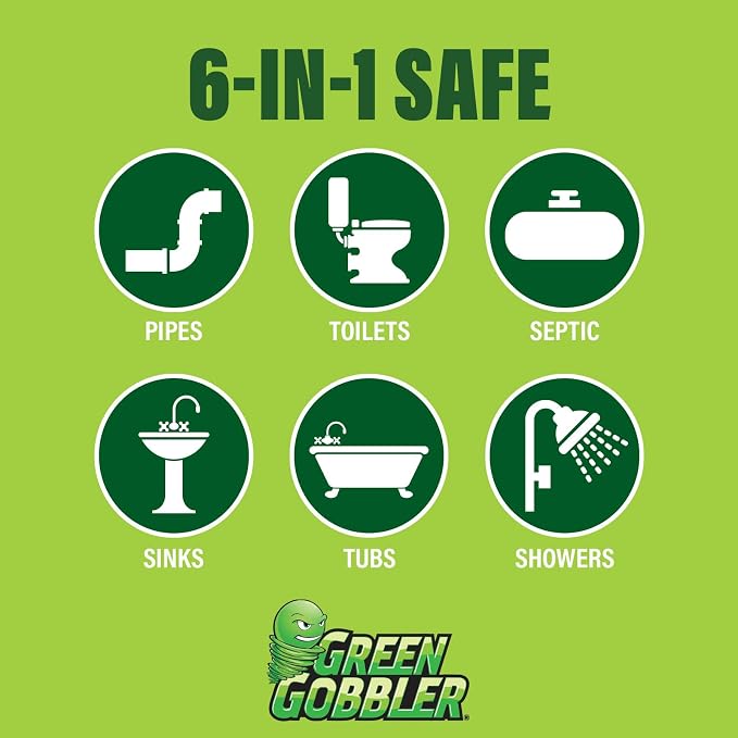 Green Gobbler Drain Clog Dissolver | Powerful Liquid Drain Opener & Toilet Clog - Image 3