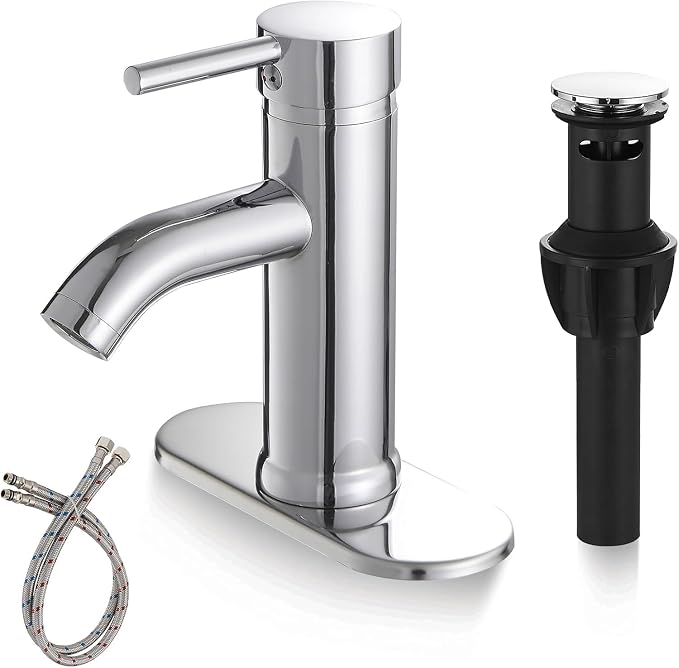 Bathroom Faucet, One Hole Single Handle Bathroom Sink Faucets Modern Vanity by Greenspring