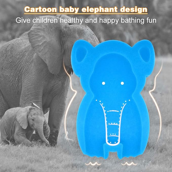 Soft Infant Bath Sponge Elephant Baby Bath Mat Newborn Comfy Foam Skid-Proof - Image 9