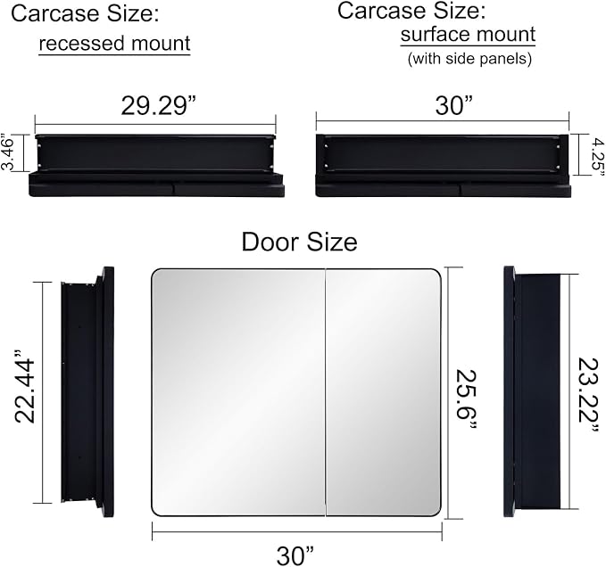 Black Bathroom Mirror Medicine Cabinet - Image 8