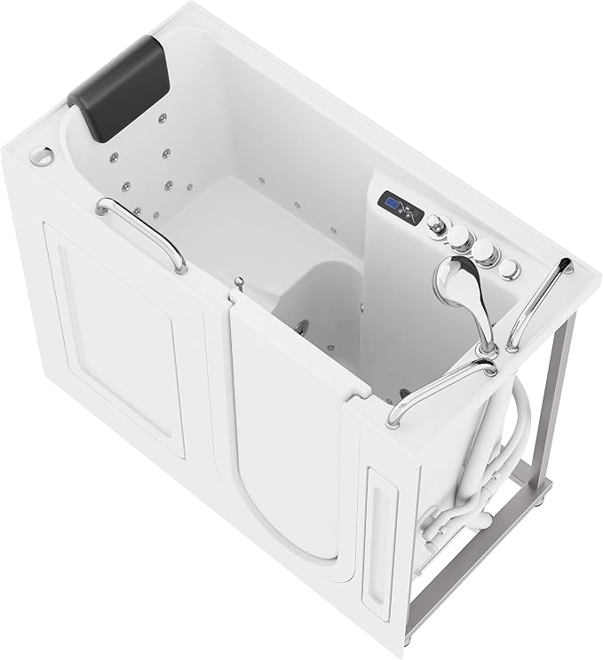 ANZZI Walk In Tub 53" x 27" Right-Drain Bathtub, Air & Whirlpool Massage Jets by ANZZI