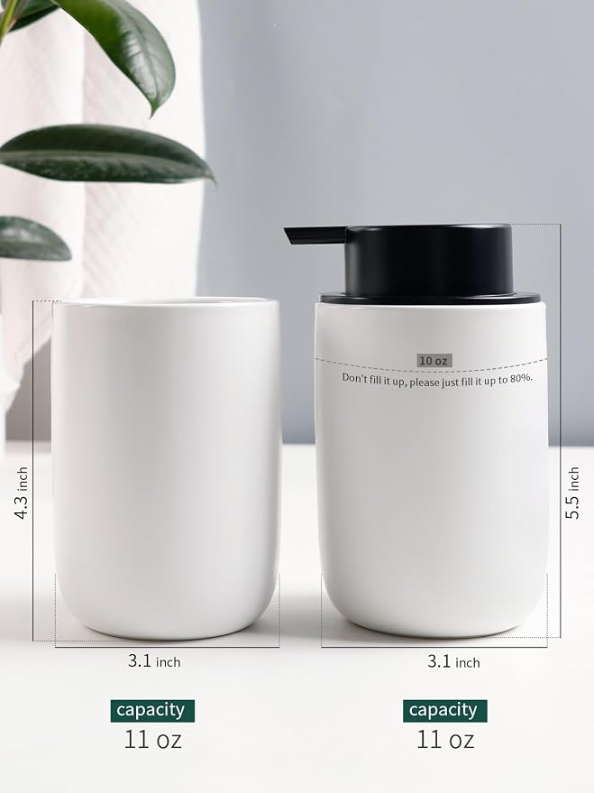 Bosilunlife Soap Dispenser and Toothbrush Holder Set - 11Oz Dish Hand Soap - Image 2