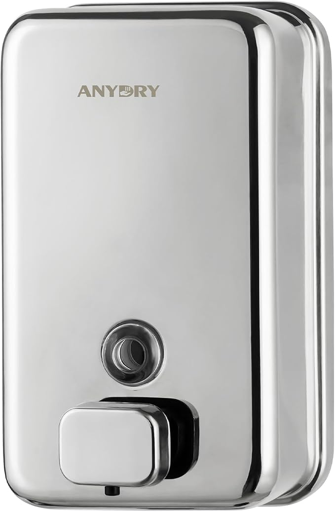 Commercial Wall Mounted Soap Dispenser 37oz 1100ml Large Capacity Polished by ANYDRY