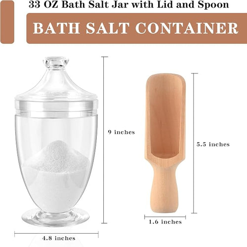 1000ML/33OZ Bath Salt Jar with Lid and Spoon Bath Salt Container Acrylic Salt - Image 2