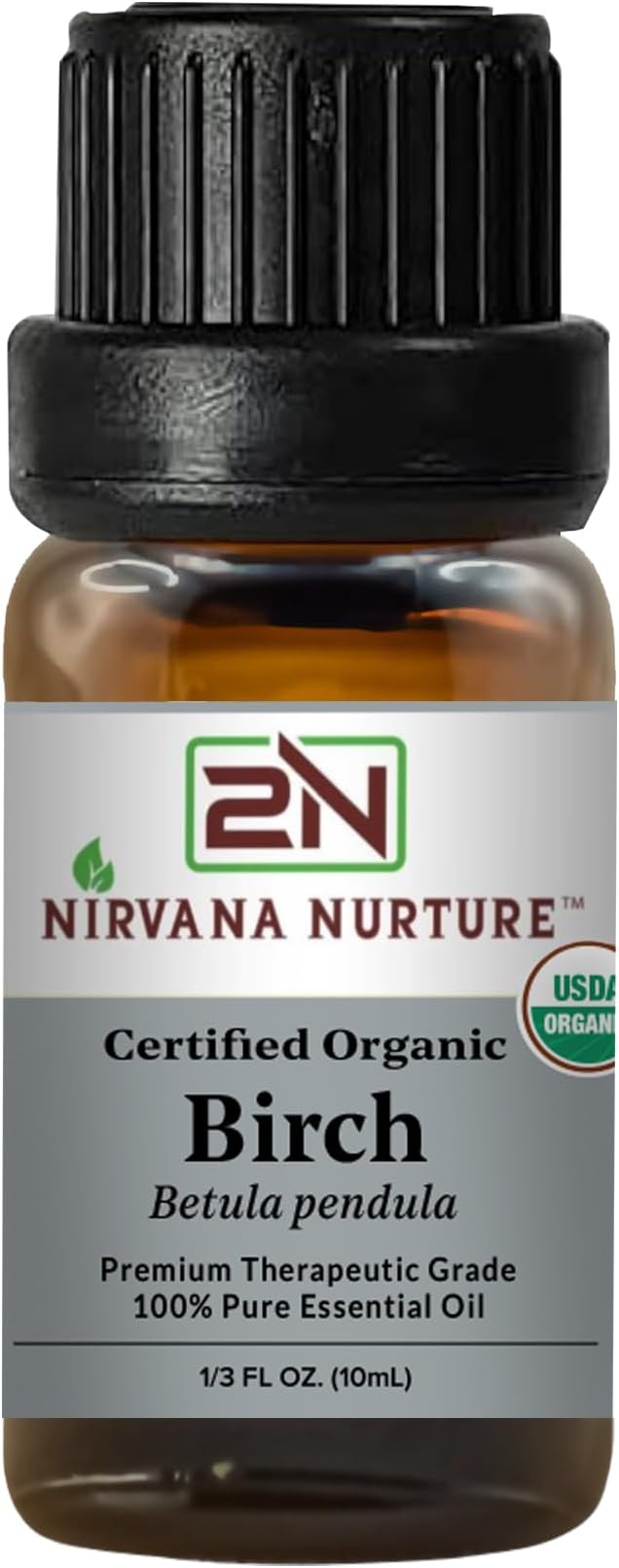 Birch Essential Oil USDA Certified Organic, 100% Pure Natural Premium Grade by NirvanaNurture