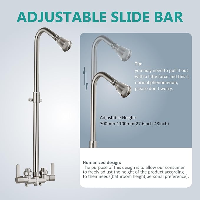 Aolemi Outdoor Shower Fixtures Outdoor Shower Kit Faucet System 3 Inch Center 2 - Image 5