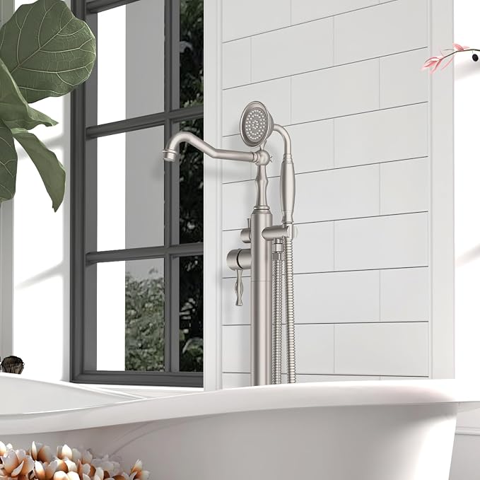 Hoimpro Free Standing Tub Faucet Freestanding Tub Filler Stand Alone Bath Tub - Image 9