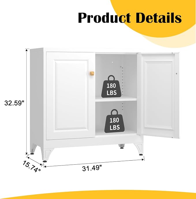 33" Metal Kitchen Pantry Storage Cabinets - Image 3