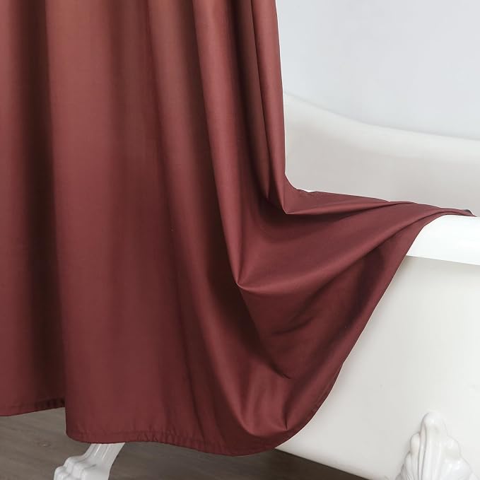 Fabric Shower Curtain, Burgundy Ombre Microfiber Cloth Shower Curtains - Image 5