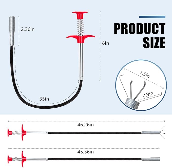 35'' Flexible Grabber Claw, Drain Snake - Image 8