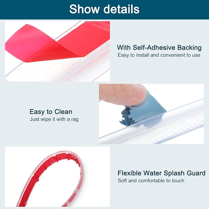uxcell 78 Inch Collapsible Shower Barrier Stopper Water Splash Guard Blocker - Image 4