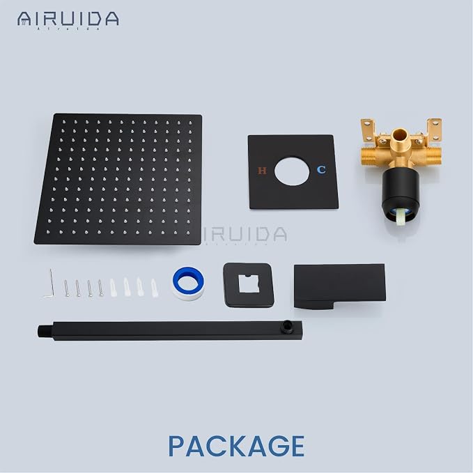 Airuida Shower Faucet Set Bathroom Rain Shower System SUS304 Stainless Steel - Image 9