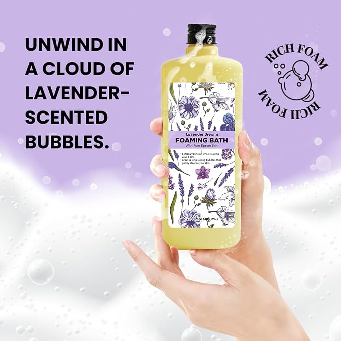 Bubble Bath for Women, Lavender Scented Bubble Bath Gifts Set, Foaming Bath - Image 3