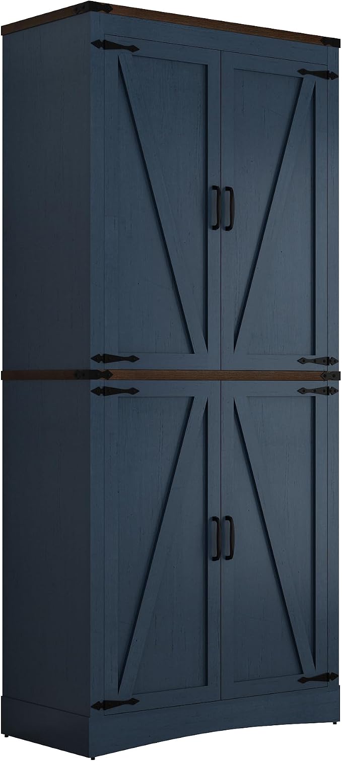 71in Farmhouse Kitchen Pantry Cabinet, Tall Storage Cabinet - Image 7