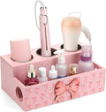 Pink Bow Hair Dryer Holder Wall Mounted Wooden Hair Dryer Holder Countertop by Unknown