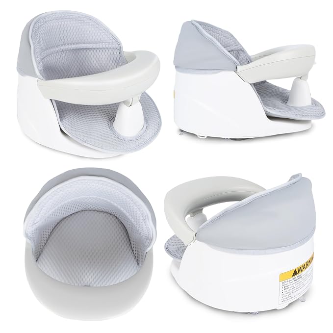 Swivel Baby Bath Seat, Openable Armrest and 360° Rotatable Baby Bath Seat - Image 6