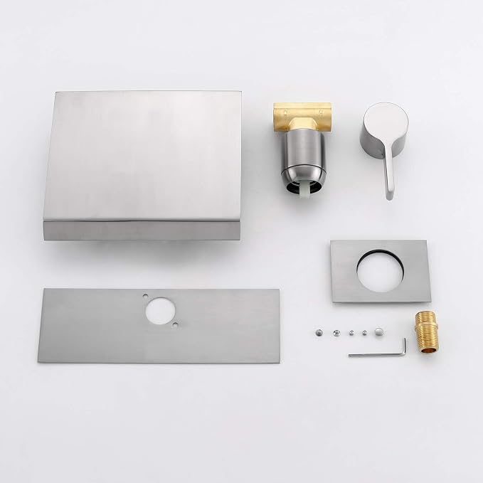 sumerain Waterfall Wall Mount Tub Filler Brushed Nickel - Image 7