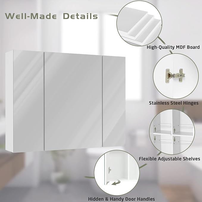 Medicine Cabinets Bathroom Mirror Cabinet - Image 9