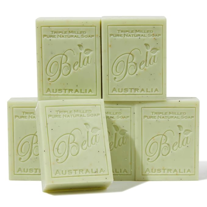BELA Gardeners with Crushed Leaf and Bran Soap 3.3 OZ Pack of 6, Long Lasting by BELAPURENATURALSOAPSANDODORELIMINATINGHOMEFRAGRANCES