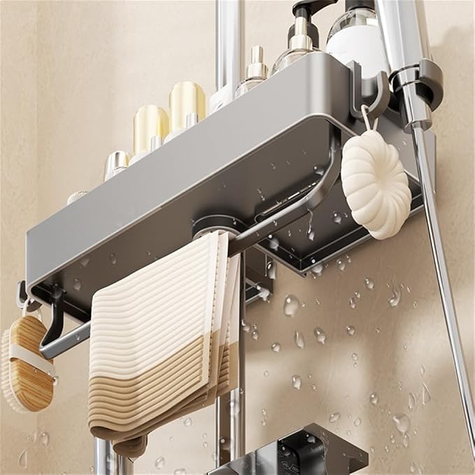 Suction Cup Wall Mounted Suction Shower Rack Organizer No Drilling Shelf Basket - Image 9
