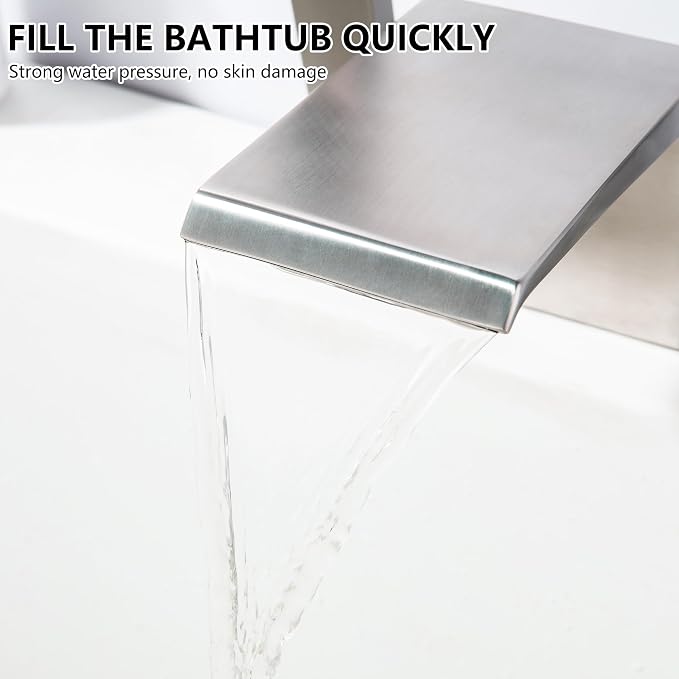 LIWEIKE Roman Tub Faucet with Sprayer Deck Mount Bathtub Faucet with Hand Shower - Image 4