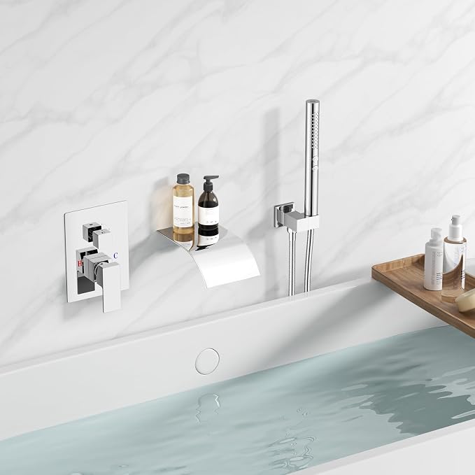 RUMOSE Wall Mount Bathtub Faucet Waterfall Tub Faucet - Image 9