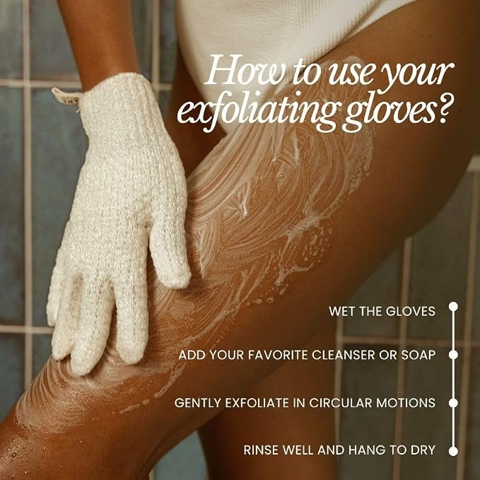 Bare Botanics 4 Pack Mint Exfoliating Gloves - Image 6