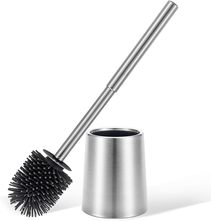 SUS304 Stainless Steel Toilet Brush and Holder Toilet Brush Bowl Cleaning Brush by Smartbin