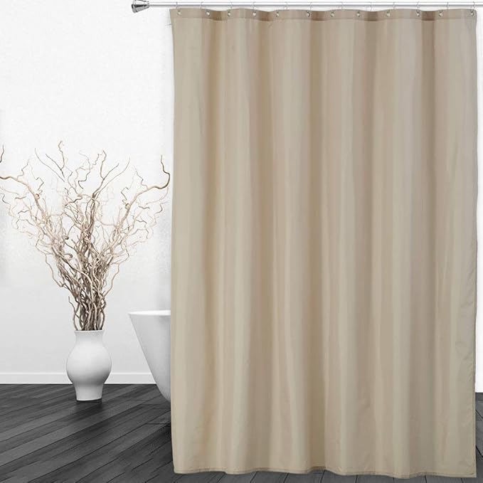 CAROMIO Hotel Quality 100% Waterproof Fabric Shower Curtain or Liner by CAROMIO
