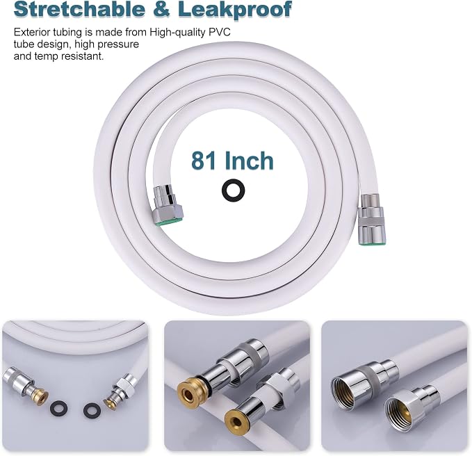 Aleasha Shower Hose, 81 Inches Extra Long Shower Head Hose Extension - Image 2
