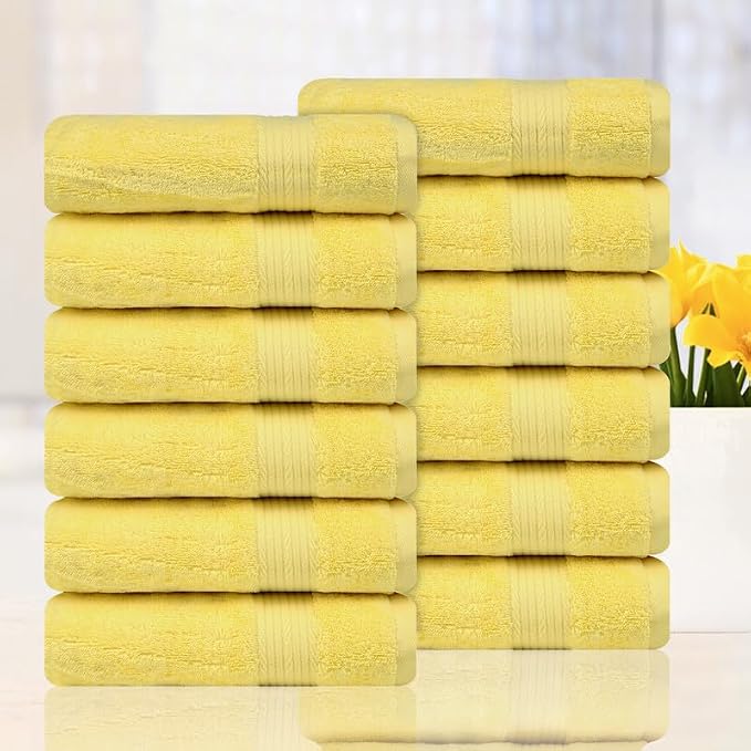 Ample Decor Hand Towel 18 X 28 Inch Pack of 12 600 GSM 100% Cotton, Oeko Tex - Image 2