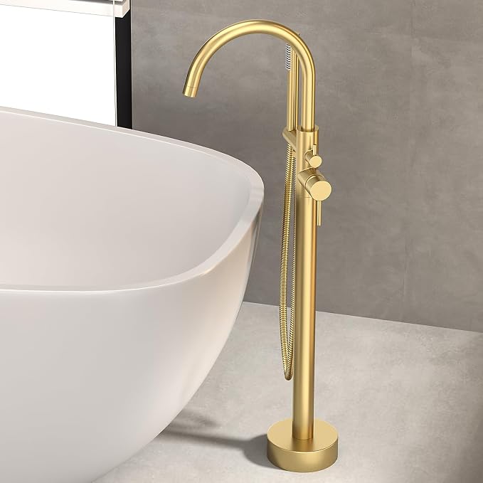 Freestanding Bathtub FaucetFloor Mount Bathtub Filler Shower Mixer Faucet - Image 6