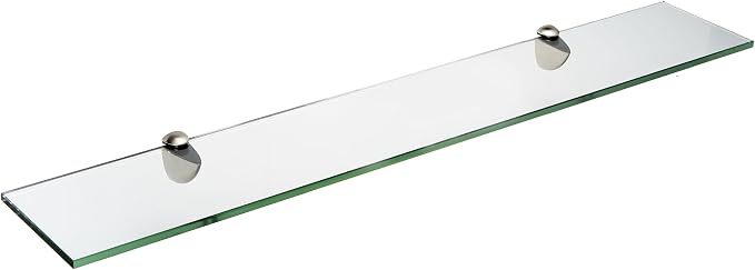 Spancraft Glass P-6x36-Brushed Steel Peacock Glass Shelf, Brushed Steel by Spancraft