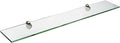 Spancraft Glass P-4.75x12-Brushed Steel Peacock Glass Shelf, Brushed Steel by Spancraft
