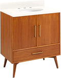 Signature Hardware 953363-30-UM-8 Novak 30" Freestanding Teak Single Basin by SignatureHardware