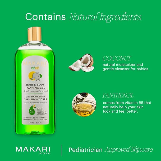 MAKARI Baby Care Bundle | Hypoallergenic Foaming Gel & Softness Care Baby Oil | - Image 2