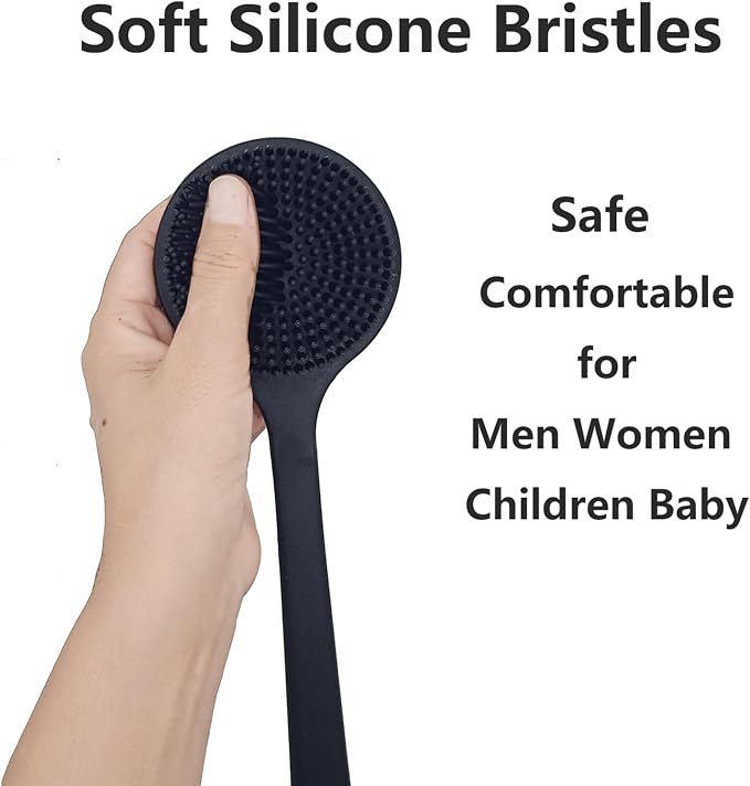 Back Scrubber for Shower, Soft Silicone Back Shower Brush Bath Body Scrubber - Image 3