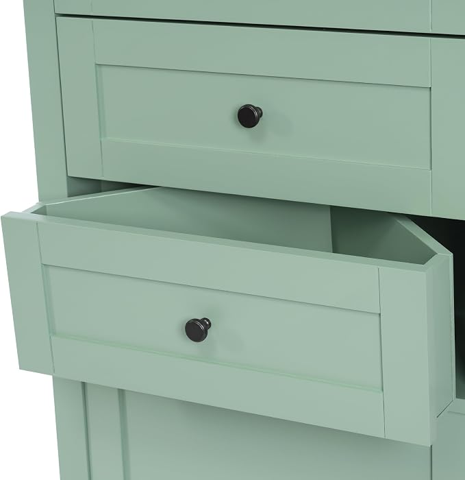 69" H Tall Corner Cabinet with Adjustable Shelves and Drawers, Storage - Image 10