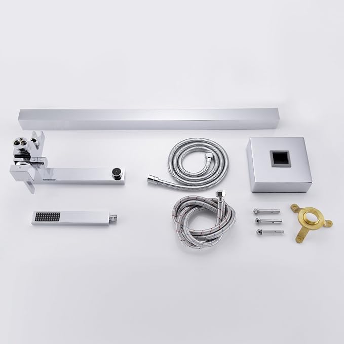 Freestanding Bathtub Faucet Tub Filler Chrome Floor Mounted Brass Bathroom - Image 7