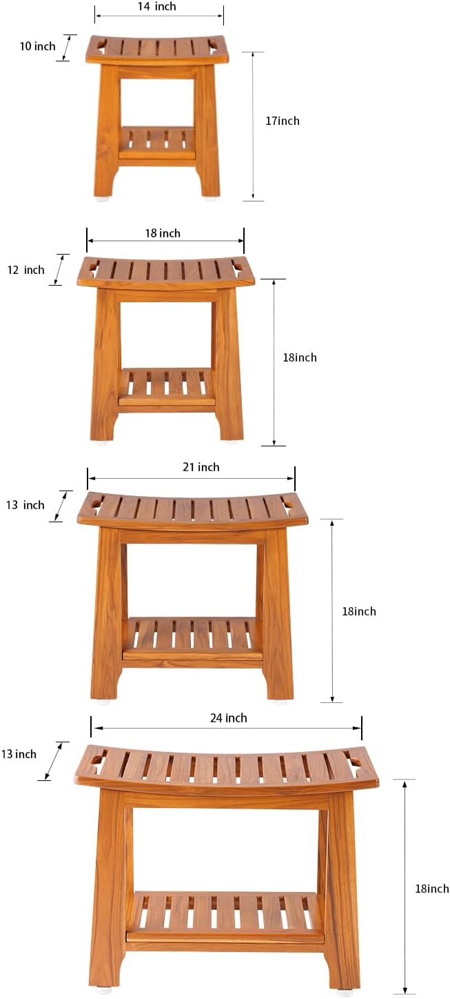 24" Large Teak Shower Bench - Image 9