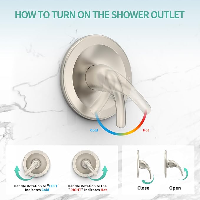 SR SUN RISE Shower System with Tub Spout Rain Shower Tub Set, High Pressure - Image 7