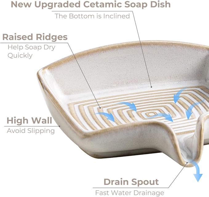 Soap Dishes, Ceramic Shower Soap Dish - Image 4