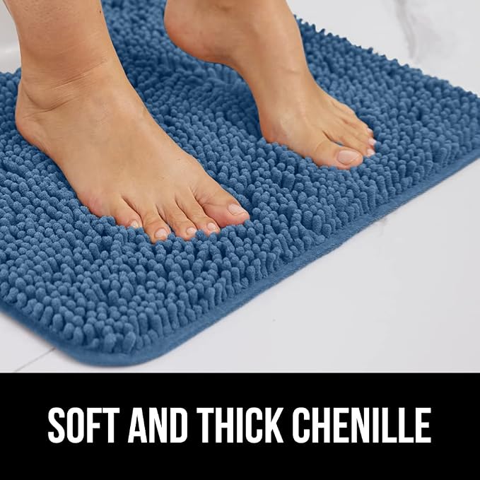 GORILLA GRIP Bath Rug Mat 60x17, Thick Soft Absorbent Chenille, Quick Dry - Image 4