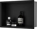 Stainless Steel Shower Niche 18" X 12" Matte Black No Tile Needed Niche Shower by Bernkot