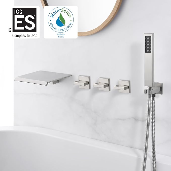 Wall Mount Tub Faucet Brushed Nickel - Image 2