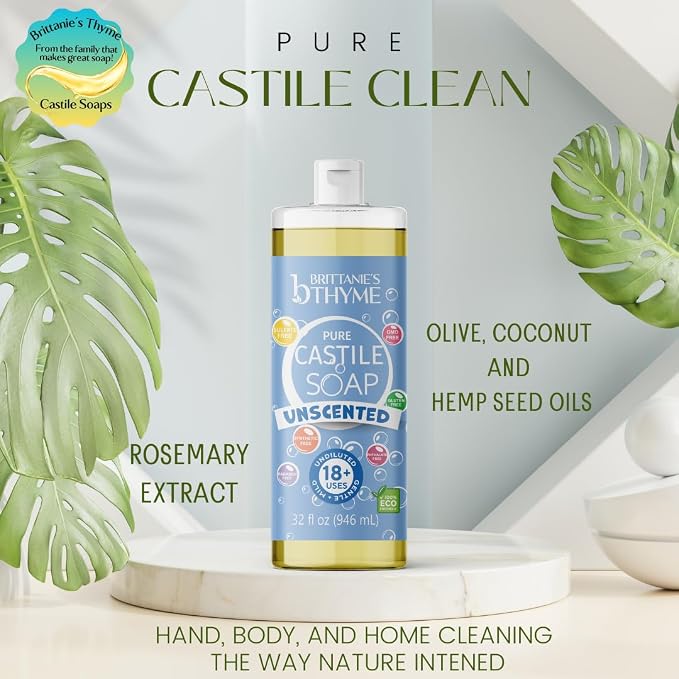 Brittanie’s Pure Castile Liquid Soap Refill, 32 Ounce Pack of 2 | Dish Soap - Image 5