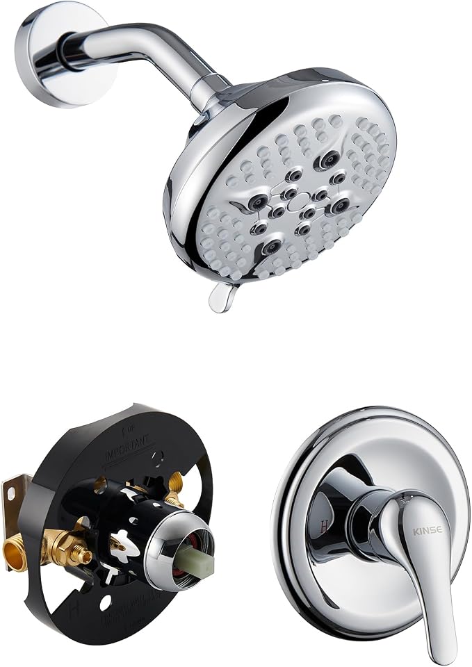 KINSE 5- Inches Shower head, Shower Faucet Set, shower kit by KINSE