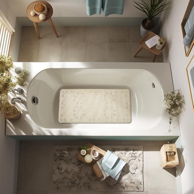 Double Layer Foam Non Slip Bathtub Mat 37x17in, More Comfortable and Thicker - Image 5