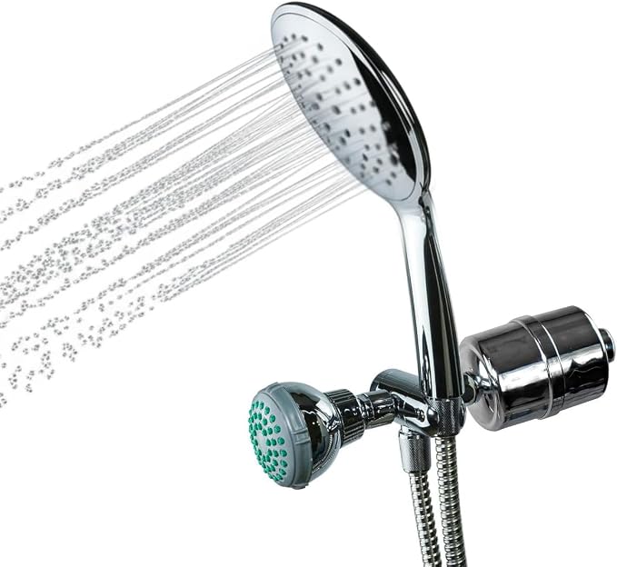 Crystal Quest Luxury Shower Power Handheld & Shower Head Combo Filtration by CrystalQuest