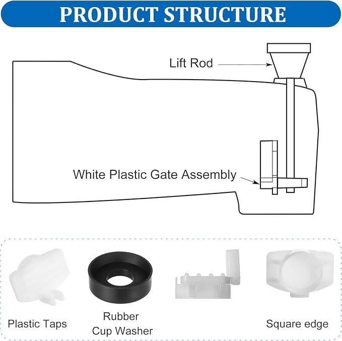 2 Set Tub Spout Diverter Repair Kit - Image 3